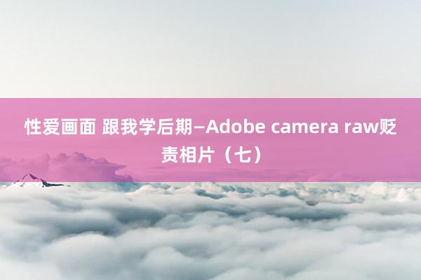 性爱画面 跟我学后期—Adobe camera raw贬责相片（七）