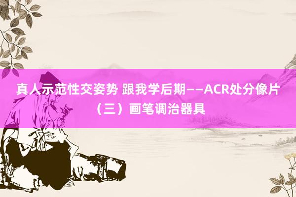 真人示范性交姿势 跟我学后期——ACR处分像片（三）画笔调治器具