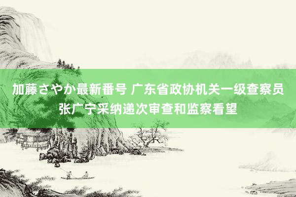 加藤さやか最新番号 广东省政协机关一级查察员张广宁采纳递次审查和监察看望