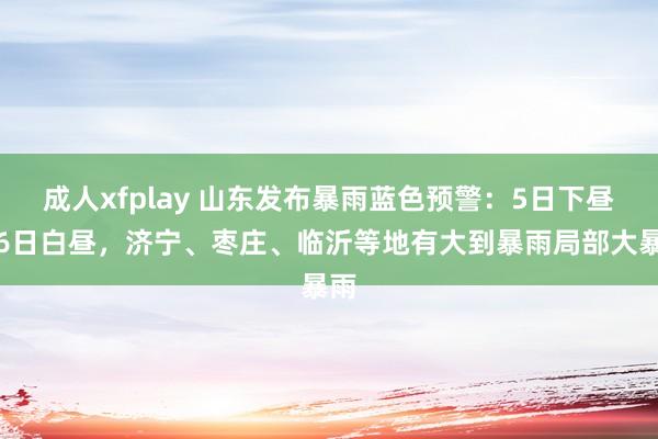 成人xfplay 山东发布暴雨蓝色预警：5日下昼到6日白昼，济宁、枣庄、临沂等地有大到暴雨局部大暴雨