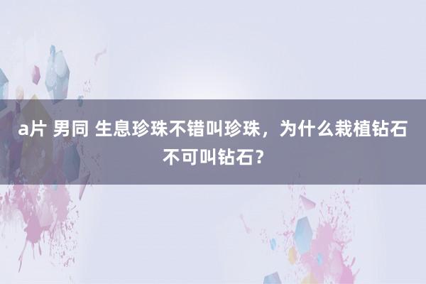 a片 男同 生息珍珠不错叫珍珠，为什么栽植钻石不可叫钻石？