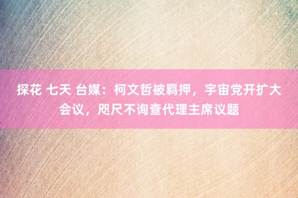 探花 七天 台媒：柯文哲被羁押，宇宙党开扩大会议，咫尺不询查代理主席议题