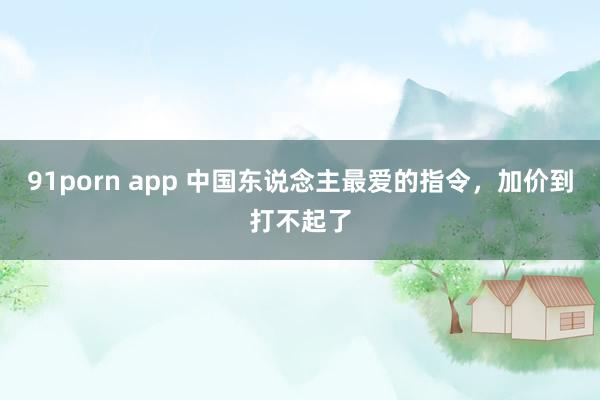 91porn app 中国东说念主最爱的指令，加价到打不起了