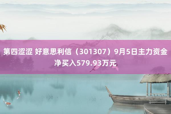 第四涩涩 好意思利信（301307）9月5日主力资金净买入579.93万元