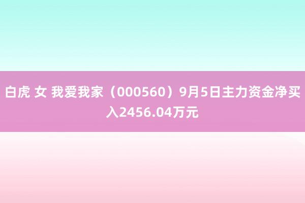 白虎 女 我爱我家（000560）9月5日主力资金净买入2456.04万元