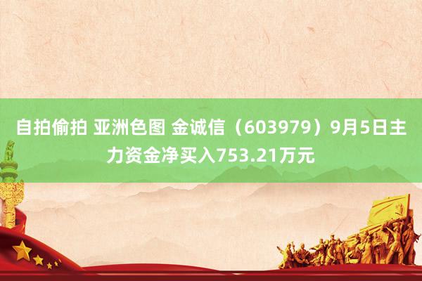 自拍偷拍 亚洲色图 金诚信（603979）9月5日主力资金净买入753.21万元