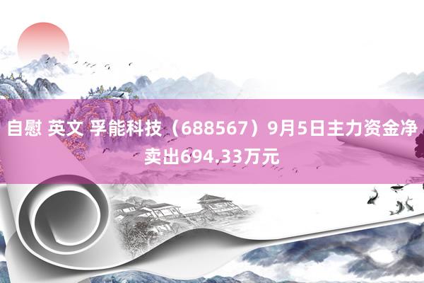 自慰 英文 孚能科技（688567）9月5日主力资金净卖出694.33万元