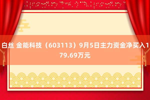 白丝 金能科技（603113）9月5日主力资金净买入179.69万元