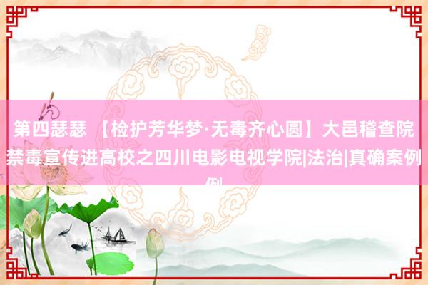 第四瑟瑟 【检护芳华梦·无毒齐心圆】大邑稽查院禁毒宣传进高校之四川电影电视学院|法治|真确案例