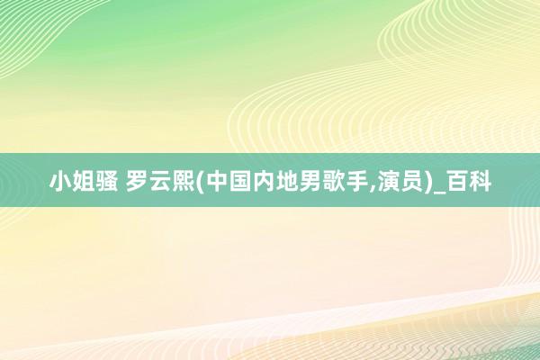 小姐骚 罗云熙(中国内地男歌手,演员)_百科