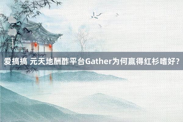 爱搞搞 元天地酬酢平台Gather为何赢得红杉嗜好？