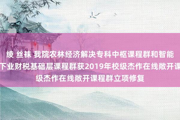 绫 丝袜 我院农林经济解决专科中枢课程群和智能司帐培养形态下业财税基础层课程群获2019年校级杰作在线敞开课程群立项修复